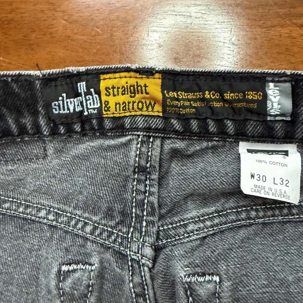Levi's SilverTab Jeans Mens 30x32 Black Vintage Straight Narrow Made in USA 90s